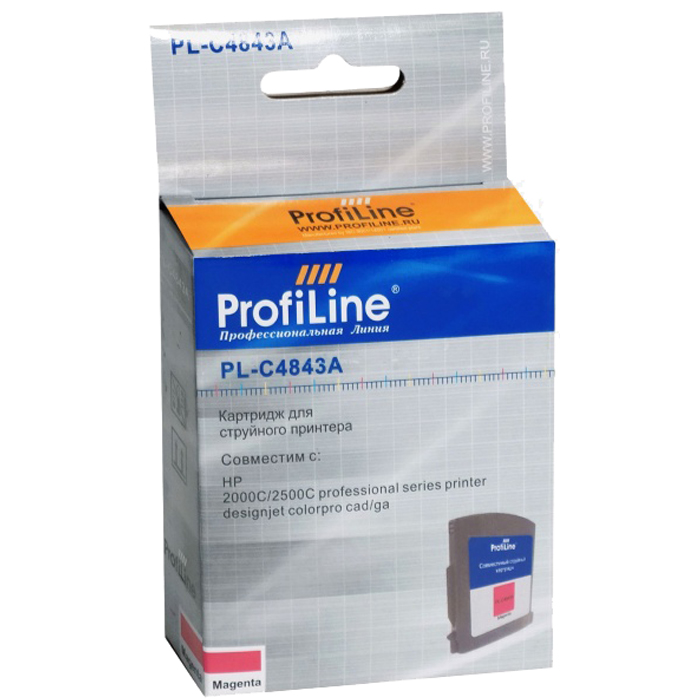 

Картридж ProfiLine PL-C4843A №10 для DJ 2000C/2500C Designjet Colorpro cad/ga, пурпурный