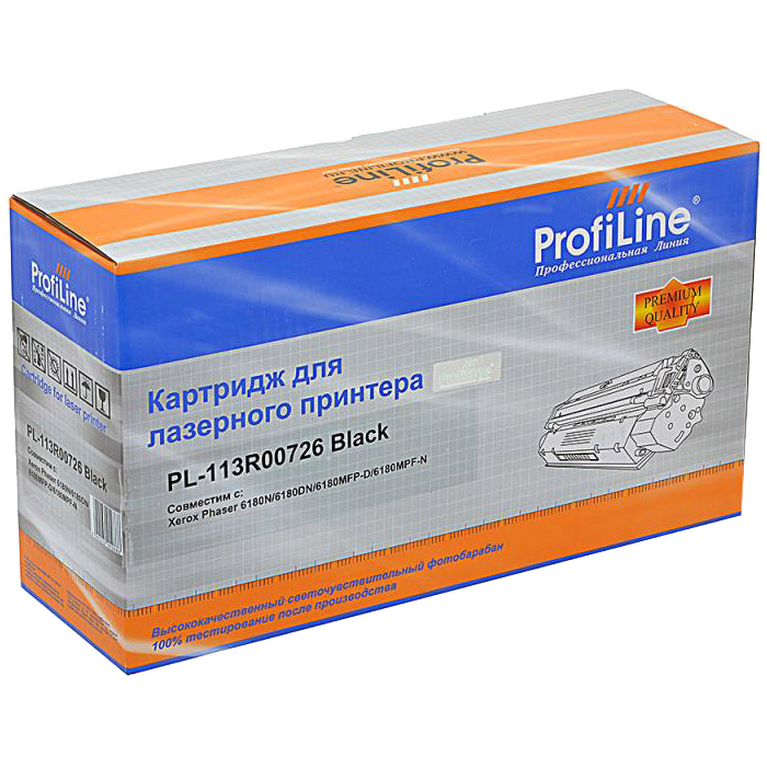 

Картридж ProfiLine PL-113R00726 для Rank Xerox Phaser 6180/ 6180N/ 6180DN/ 6180MFP Black 8000 копий, Черный
