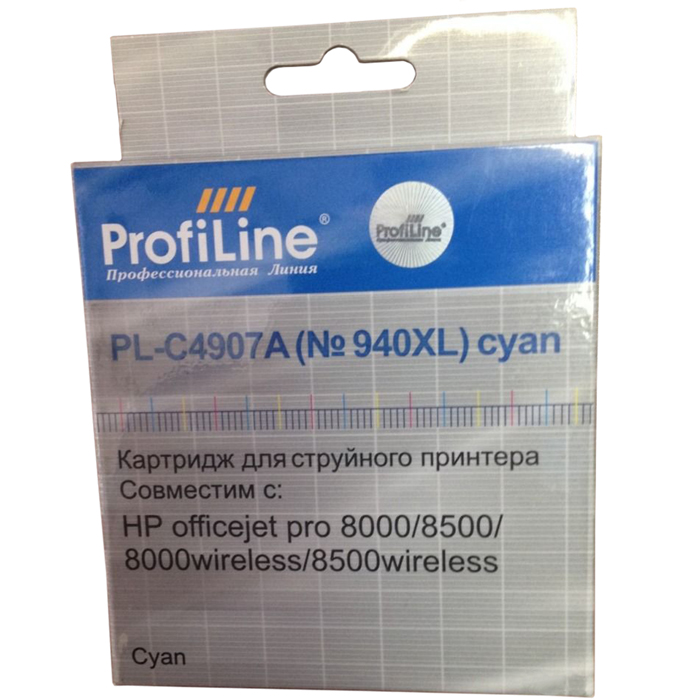 

Картридж струйный ProfiLine PL-C4907A (№ 940XL/C4907A), голубой, совместимый, 1400 страниц, для HP OJ Pro 8000 / 8500