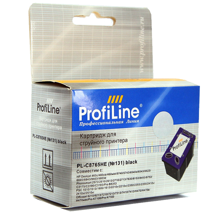 

Картридж струйный ProfiLine PL-C8765HE №131 (№131/C8765HE), черный, совместимый, 480 страниц, для HP OJ K7103 / 4212 / 6213 / 7213 / 7310 / 7313 / 100 / 150 / H470, PSC 2355 / 2353 / 2410 / 1613, 2573 / 2613 / Pro B8353 / C3183 / 8153 / 8453, DJ 460 / 574