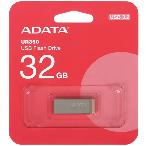 

Флешка 32Gb USB 3.2 Gen 1 ADATA UR350, серый/коричневый (UR350-32G-RSR/BG)