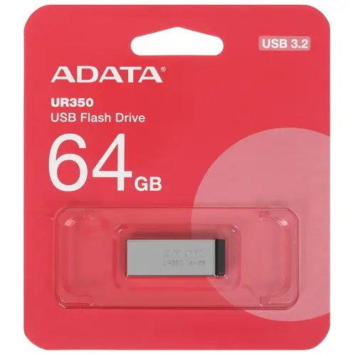 

Флешка 64Gb USB 3.2 Gen 1 ADATA UR350, черный/серый (UR350-64G-RSR/BK)