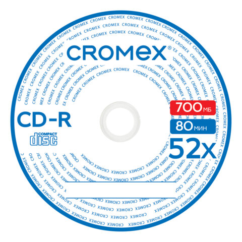 

Диск CROMEX CD-R, 700Mb, 52x, конверт, 50 шт (513797)