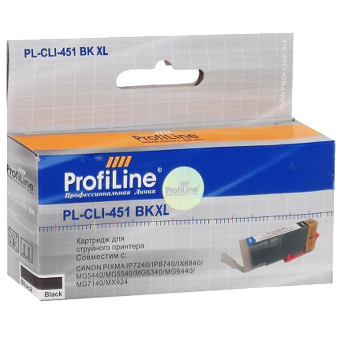 

Картридж струйный ProfiLine PL-CLI-451BKXL, черный, совместимый, 4425 страниц, для Canon PIXMA iP7240/ MG5440/ MG5540/ MG6340/ MG6440/ MG7140/ MX924