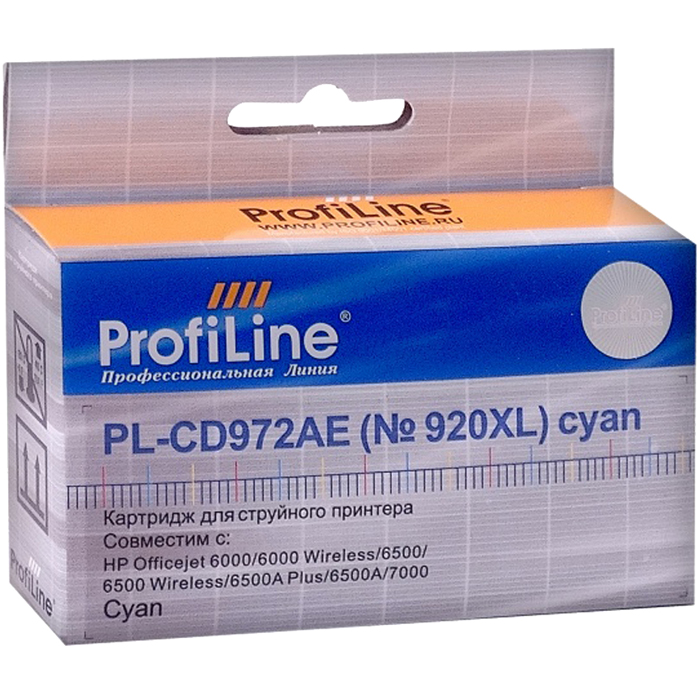 

Картридж ProfiLine PL-CD972AE №920XL для officejet 6000/6500/7000, голубой