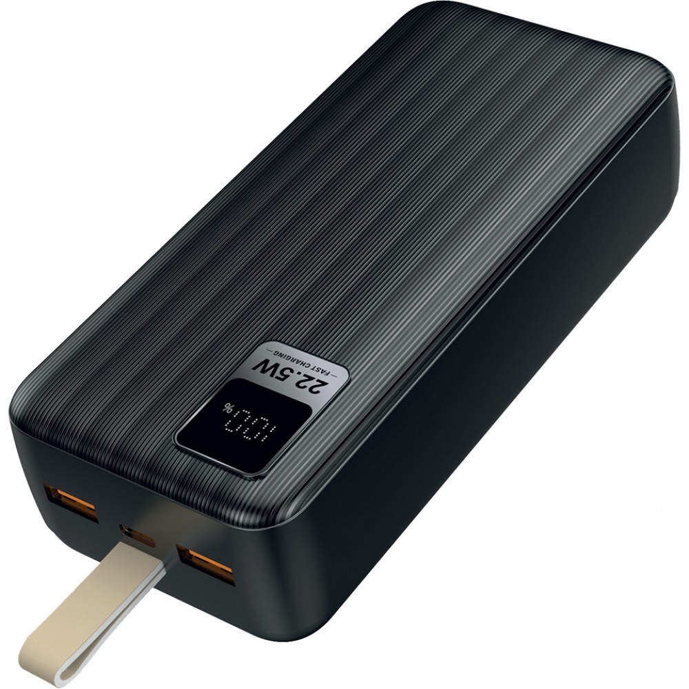 Портативный аккумулятор (Powerbank) Perfeo Waterfall, 10 А·ч, 2xUSB, 5А, Type-C, QC, PD, черный (PF_E1469)