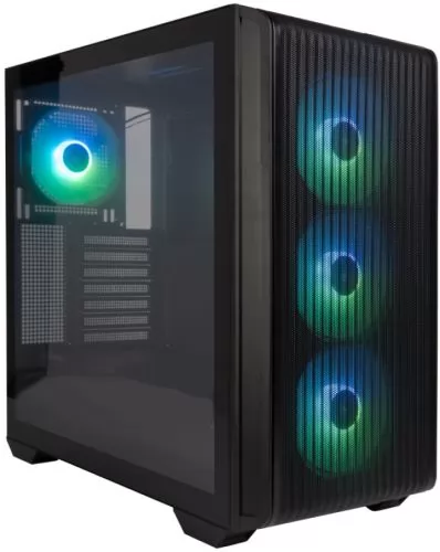 Корпус Eurocase A301, ATX, Midi-Tower, 2xUSB 3.0, USB Type-C, RGB подсветка, черный, без БП (00-01064683)