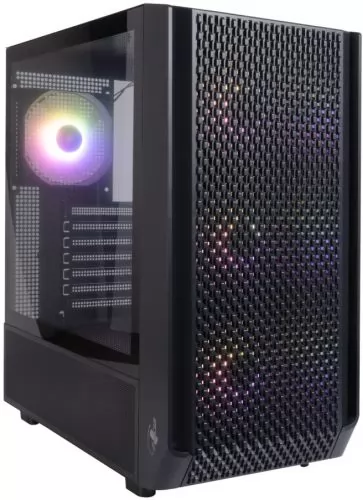 Корпус Eurocase A603, ATX, Midi-Tower, 2xUSB 3.0, USB Type-C, RGB подсветка, черный, без БП (00-01064682)