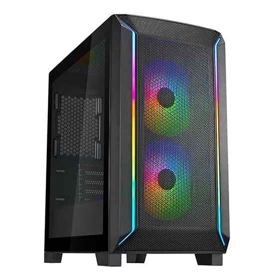 Корпус SilverStone SST-FA312Z-BG, mATX, Midi-Tower, 2xUSB 3.0, RGB подсветка, черный, без БП (G41FA312ZBG0020)