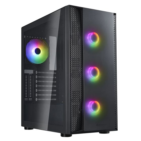 Корпус SilverStone SST-FAB1B-PRO-V2, mATX, Midi-Tower, 2xUSB 3.0, RGB подсветка, черный, без БП (G410FAB1BPRO022)