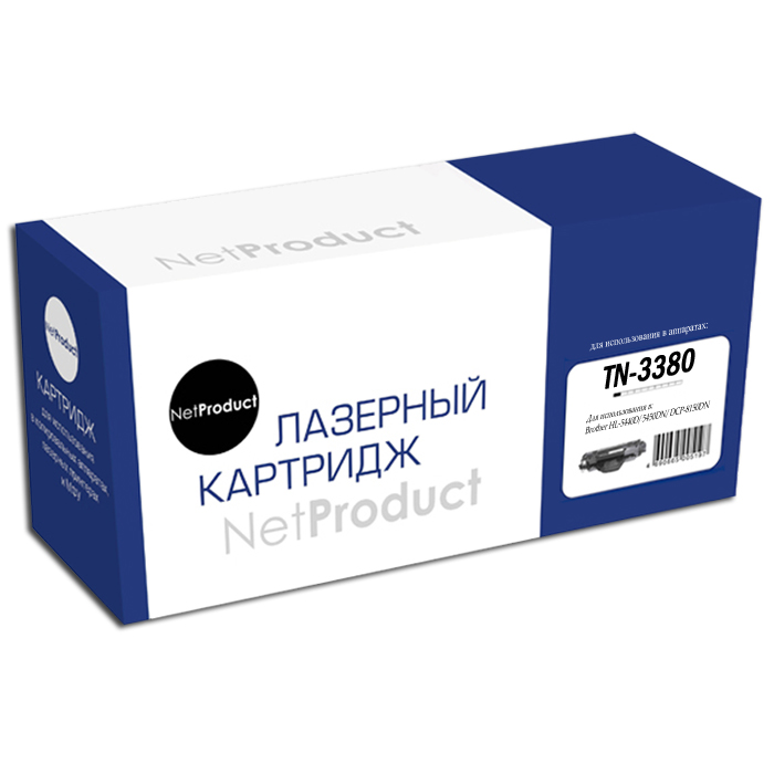 

Картридж лазерный NetProduct N-TN-3380 (TN-3380), черный, 8000 страниц, совместимый, для Brother HL-5440D/ 5450DN/ DCP-8150DN