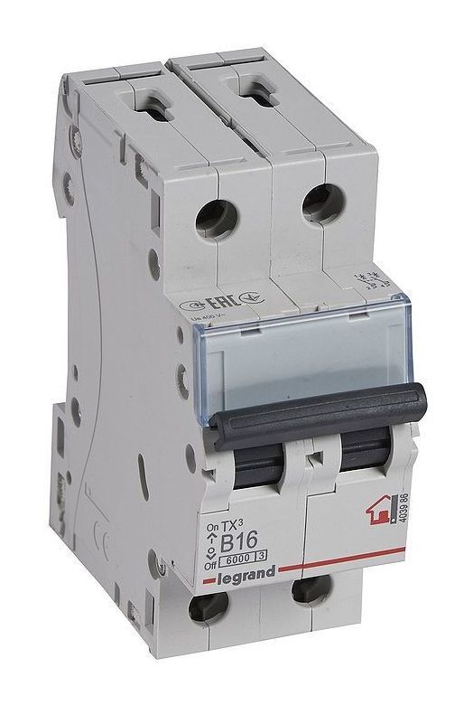 

Выключатель автоматический Legrand TX3 двухполюсный (2P/2П) 16А B 6кА (403986)