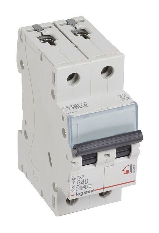 

Выключатель автоматический Legrand TX3 двухполюсный (2P/2П) 40А B 6кА (403990)