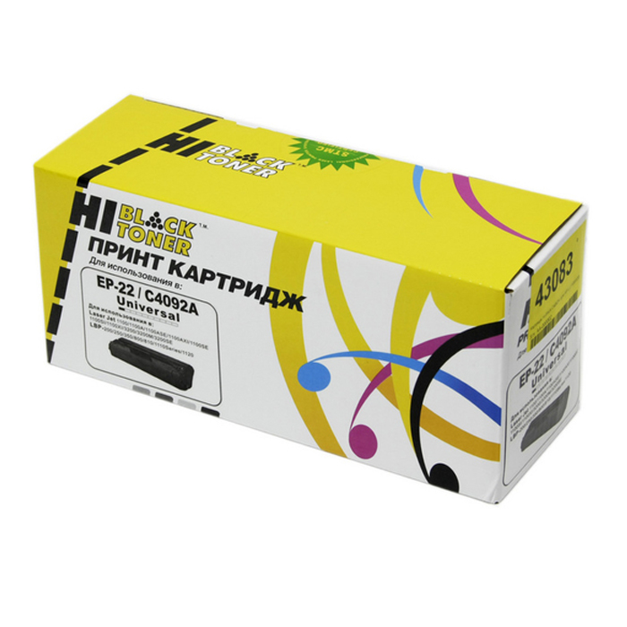 

Картридж лазерный Hi-Black HB-C4092A/EP-22 (C4092A), черный, 2500 страниц, совместимый для LaserJet 1100/1100A/3200, Laser Shot LBP-1120/LBP-1110