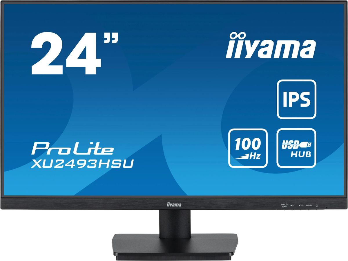 

Монитор 23.8" Iiyama ProLite XU2493HSU-B6 IPS, 1920x1080 (16:9), 250кд/м2, 100 Гц, 1 мс, 178°/178°, HDMI, DisplayPort, USB-Hub, черный (XU2493HSU-B6), XU2493HSU-B6