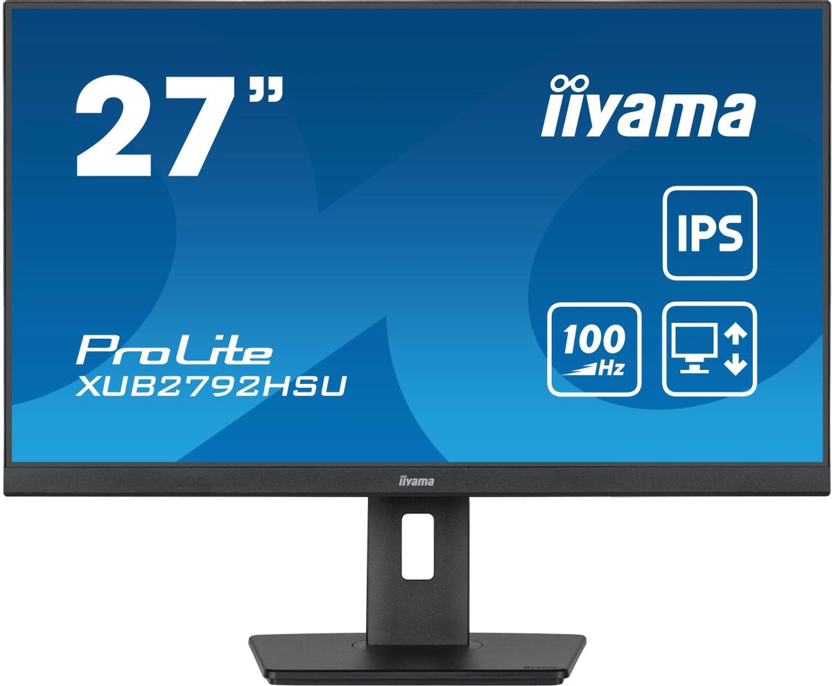 

Монитор 27" Iiyama ProLite XUB2792HSU-B6 IPS, 1920x1080 (16:9), 250кд/м2, 100 Гц, 4 мс, 178°/178°, HDMI, DisplayPort, USB-Hub, черный (XUB2792HSU-B6), XUB2792HSU-B6