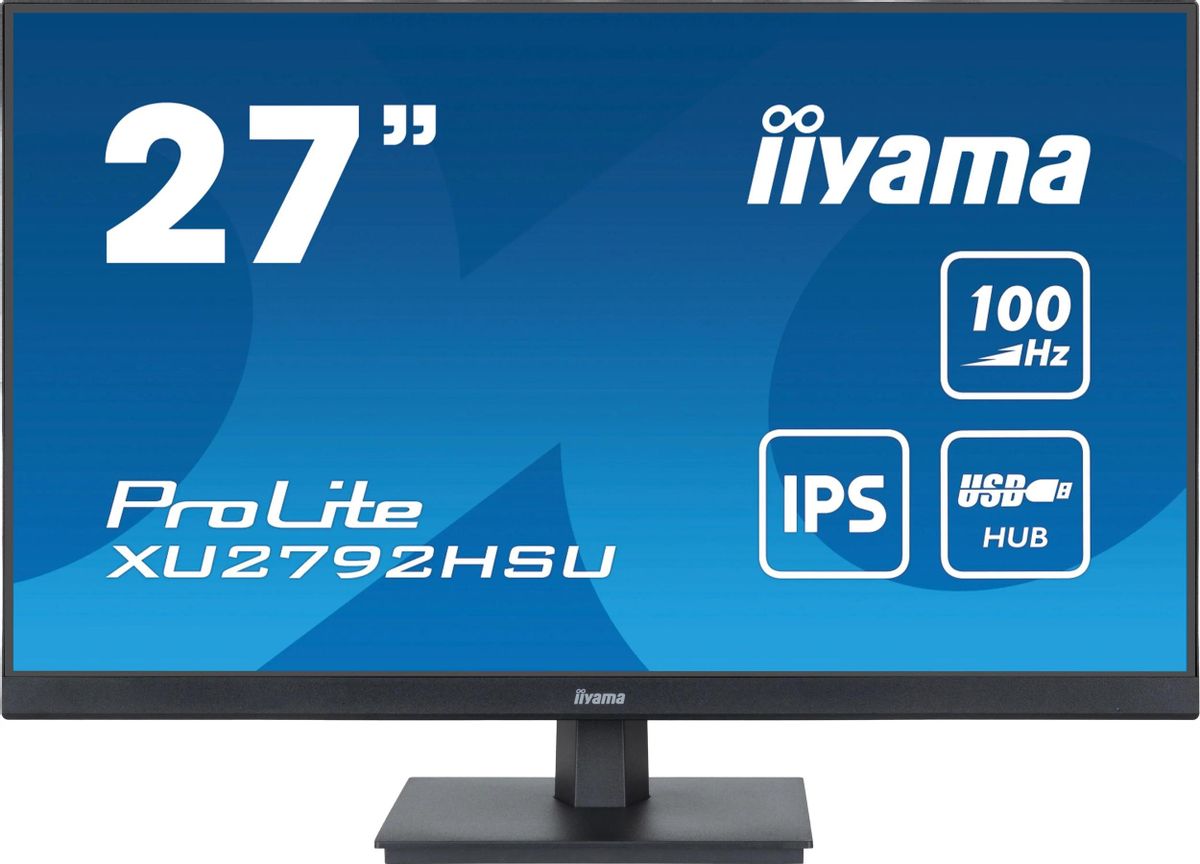 

Монитор 27" Iiyama ProLite XU2792HSU-B6 IPS, 1920x1080 (16:9), 250кд/м2, 100 Гц, 0.4 мс, 178°/178°, HDMI, DisplayPort, USB-Hub, черный (XU2792HSU-B6), XU2792HSU-B6