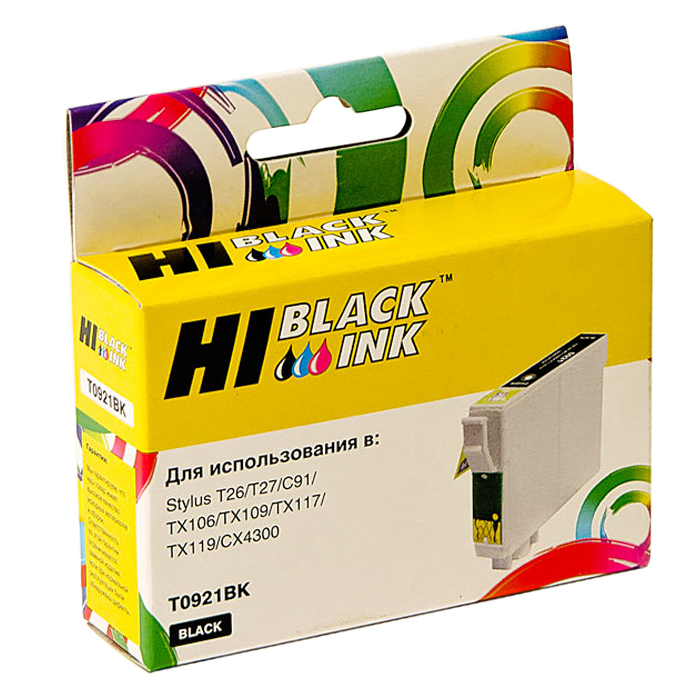 

Картридж струйный Hi-Black HB-C13T10814A10 (T0921/C13T10814A10), черный, совместимый, 255 страниц, для Epson Stylus T26 / T27 / C91 / TX106 / TX109 / TX117 / TX119 / CX4300