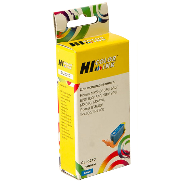 

Картридж струйный Hi-Black HB-CLI-521C (CLI-521C), голубой, совместимый, 505 страниц, для Canon PIXMA MP540 / MP550 / MP560 / MP620 / MP630 / MP640 / MP980 / MP990 / MX860 / MX870 / iP3600 / iP4600 / iP4700