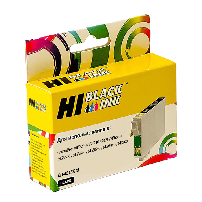 

Картридж Hi-Black CLI-451XLBK для Canon PIXMA iP7240/MG63544040/MG5440, Черный