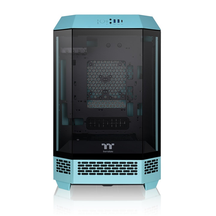 Корпус Thermaltake The Tower 300 Turquoise, mATX, Micro-Tower, 2xUSB 3.0, USB Type-C, бирюзовый, без БП (CA-1Y4-00SBWN-00)