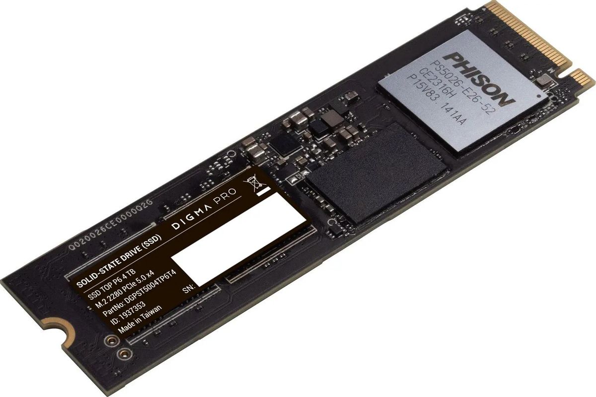 Твердотельный накопитель (SSD) Digma 4Tb Pro Top P6, 2280, M.2, NVMe (DGPST5004TP6T4) Retail - фото 1