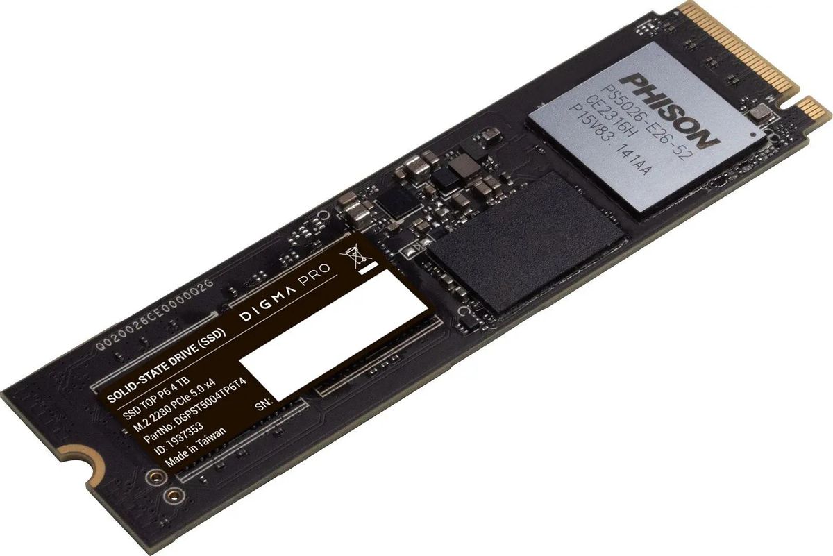 

Твердотельный накопитель (SSD) Digma 4Tb Pro Top P6, 2280, M.2, NVMe (DGPST5004TP6T4) Retail