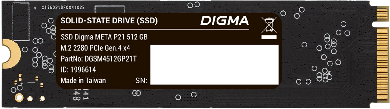 SSD Digma Meta P21 512Gb M.2 (DGSM4512GP21T)