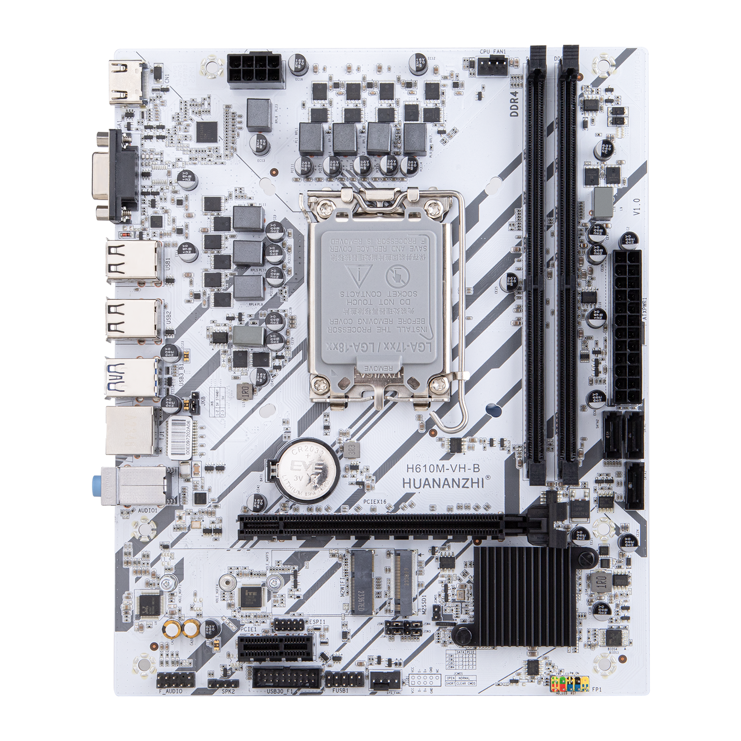 

Материнская плата HUANANZHI H610M-VH-B, Socket1700, Intel H610, 2xDDR4, PCI-Ex16, 3SATA3, 5.1-ch, GLAN, 2 USB 3.2, VGA, HDMI, mATX, Retail, H610M-VH-B