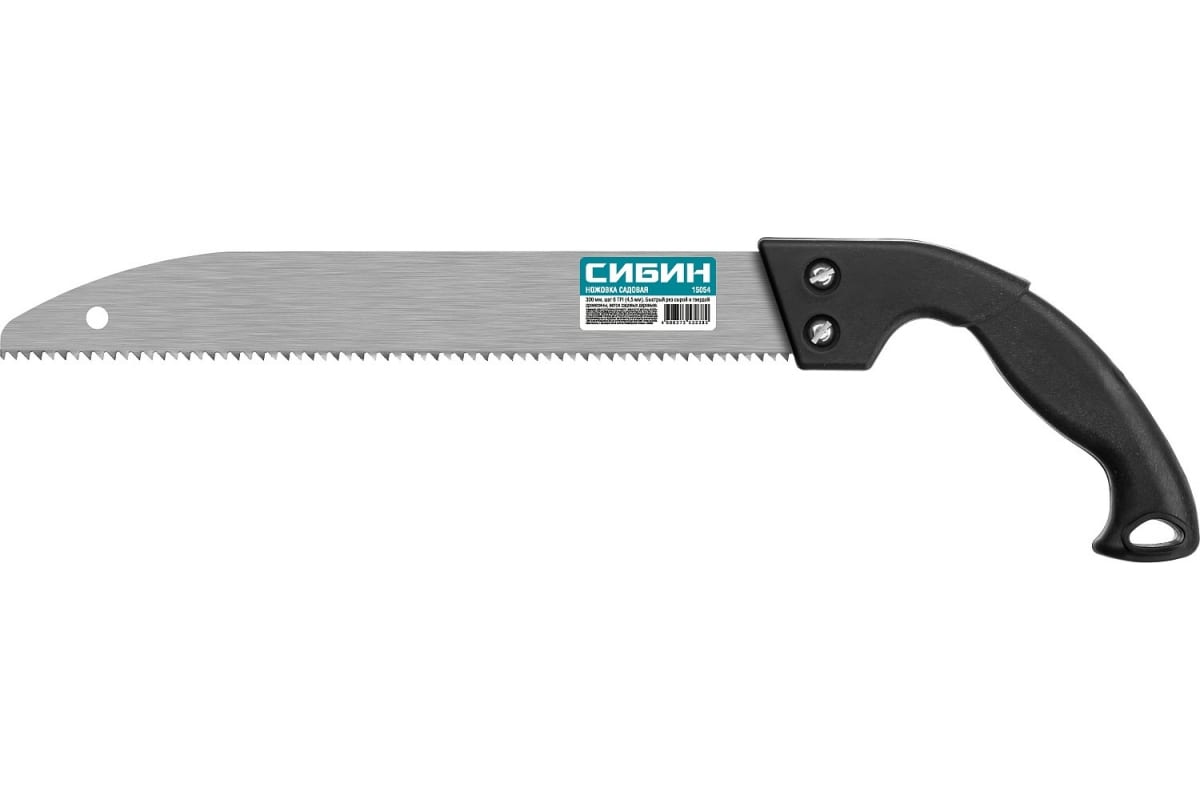 Ножовка по дереву СИБИН, шаг зубьев 6 мм, длина полотна 300 мм (15054)
