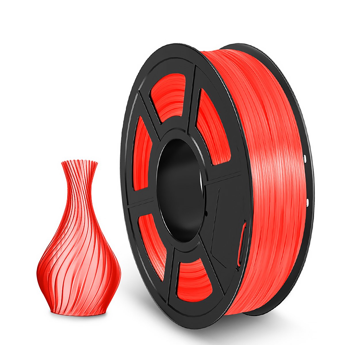 Пластик NV Print, TPU, 1.75 мм x 165 м, прозрачный красный для 3D принтера (NV-3D-TPU-TRANS-RED)