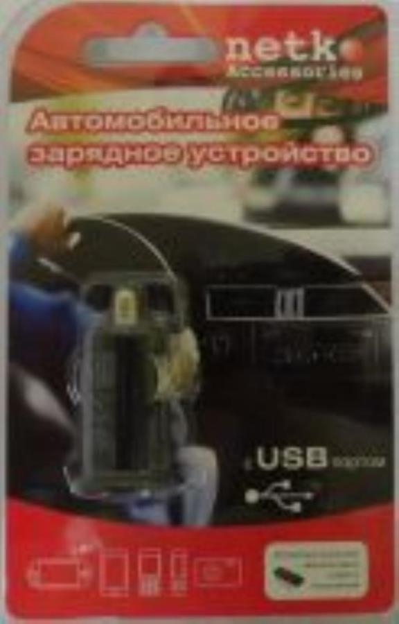 Автомобильное зарядное устройство Netko SD-FL USB 1А черный SD-FL 200₽