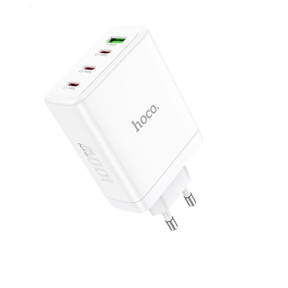 

Сетевое зарядное устройство Hoco N31 100 Вт, USB, EU, 3xUSB type-C, Quick Charge, PD, белый (6931474784179), N31
