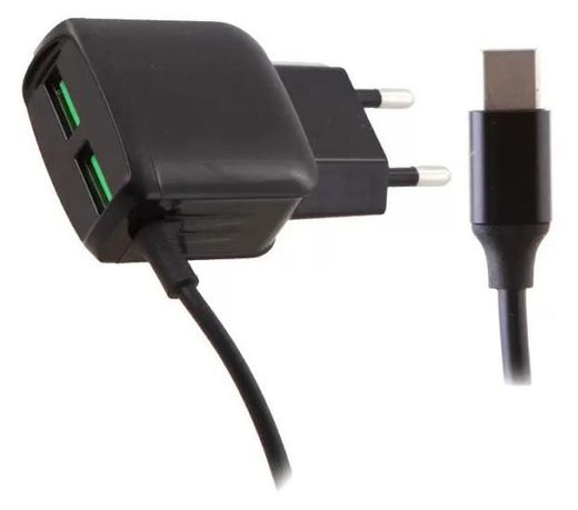 

Сетевое зарядное устройство mObility NT-11, 2xUSB, EU, черный (УТ000031175), кабель microUSB, NT-11