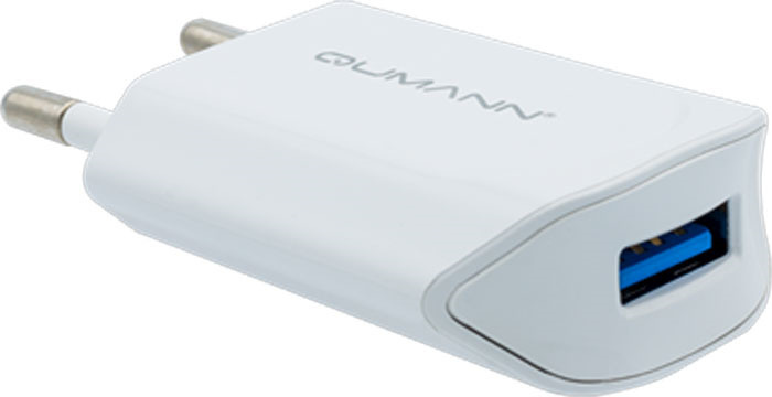 

Сетевое зарядное устройство Qumann QTC-01 5 Вт, USB, EU, белый (QTC-01), QTC-01