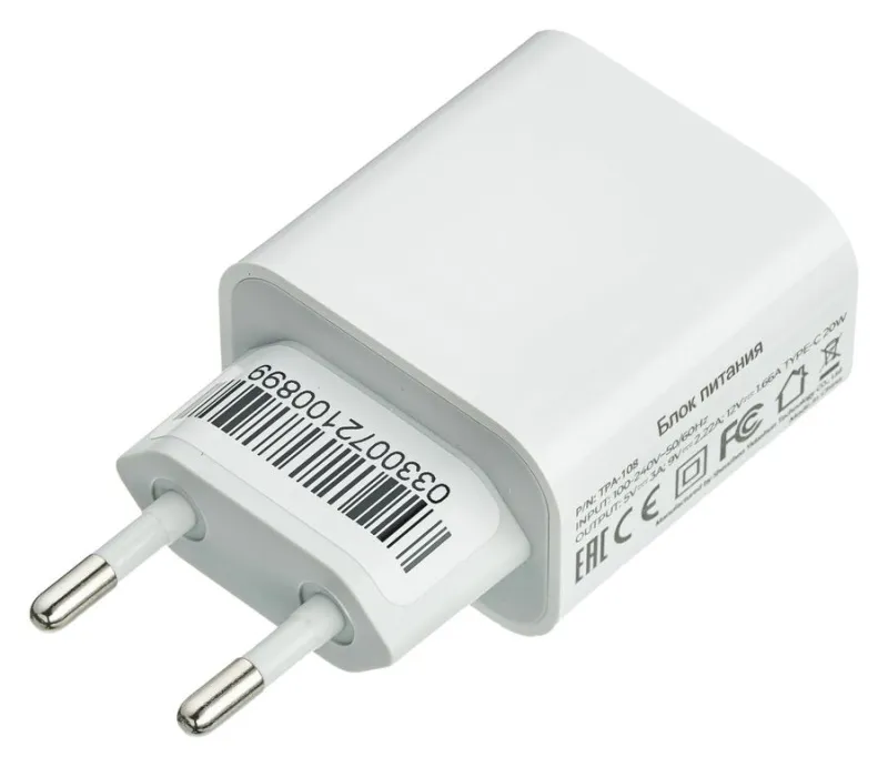 Сетевое зарядное устройство Pitatel TPA-108 20 Вт, белый