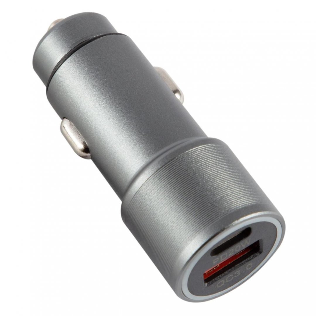 Автомобильное зарядное устройство Red Line AC-21, USB, 1xUSB Type C, 3А, 20 Вт, QC, PD, серый (УТ000037528)
