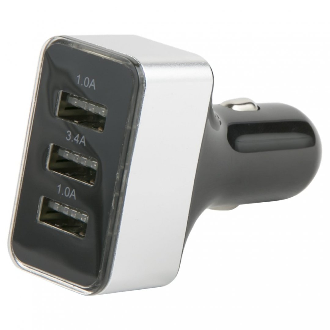 

Автомобильное зарядное устройство Red Line АС-13 Lite, 3xUSB, 3.4А, черный/серебристый (УТ000023701), АС-13 Lite