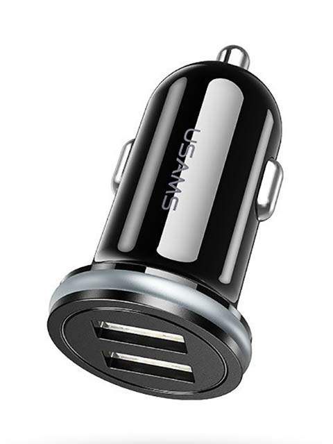 

Автомобильное зарядное устройство USAMS US-CC050, 2xUSB, 2.4А, QC, черный (CC50GC01), US-CC050
