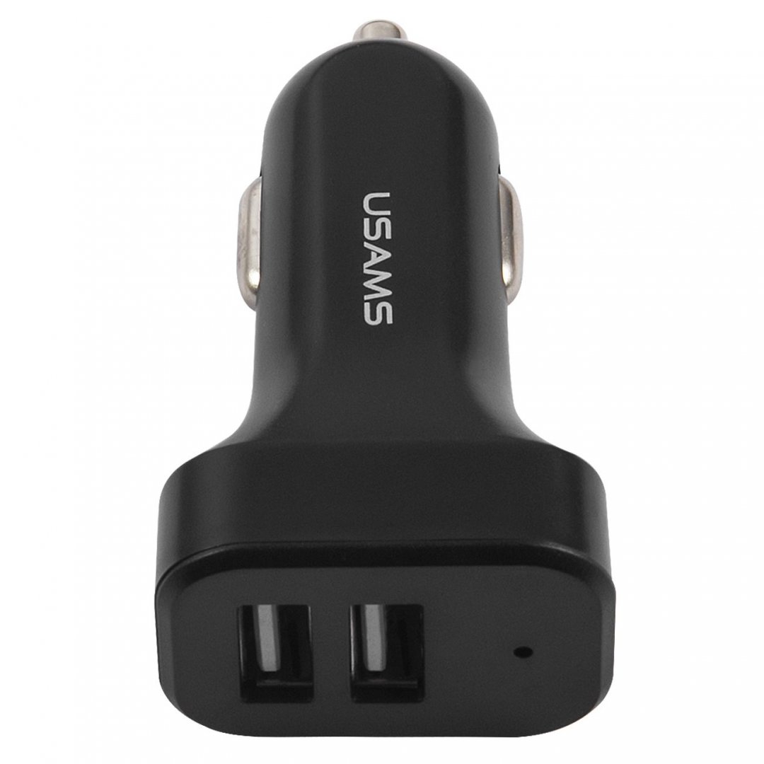 

Автомобильное зарядное устройство USAMS US-CC087, 2xUSB, 2.1А, QC, черный (CC87TC01), US-CC087