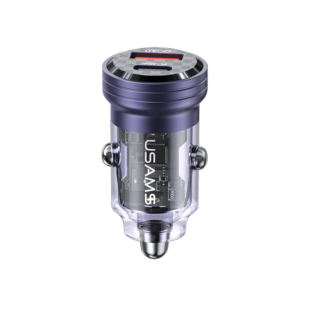 

Автомобильное зарядное устройство USAMS US-CC175 C35, USB, 1xUSB Type C, 45 Вт, QC, PD, фиолетовый (CC175CC02), US-CC175 C35