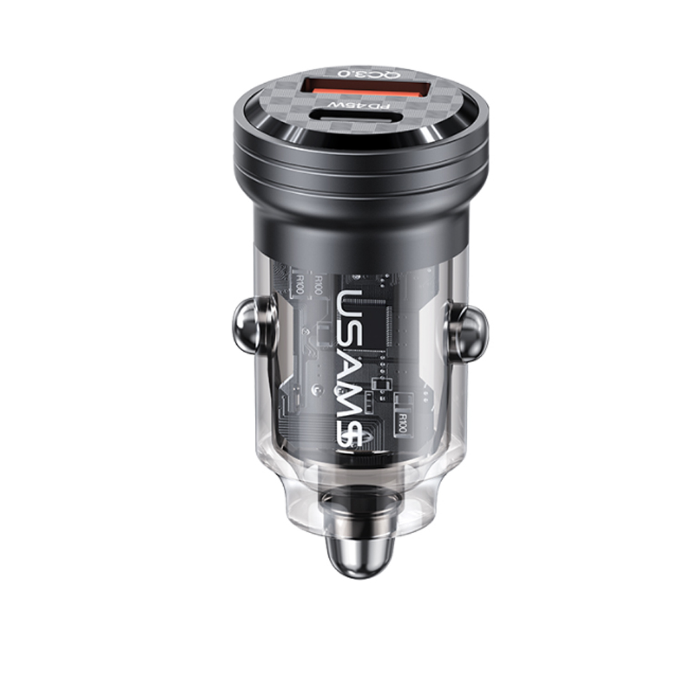 

Автомобильное зарядное устройство USAMS US-CC175 C35, USB, 1xUSB Type C, 45 Вт, QC, PD, черный (CC175CC01), US-CC175 C35