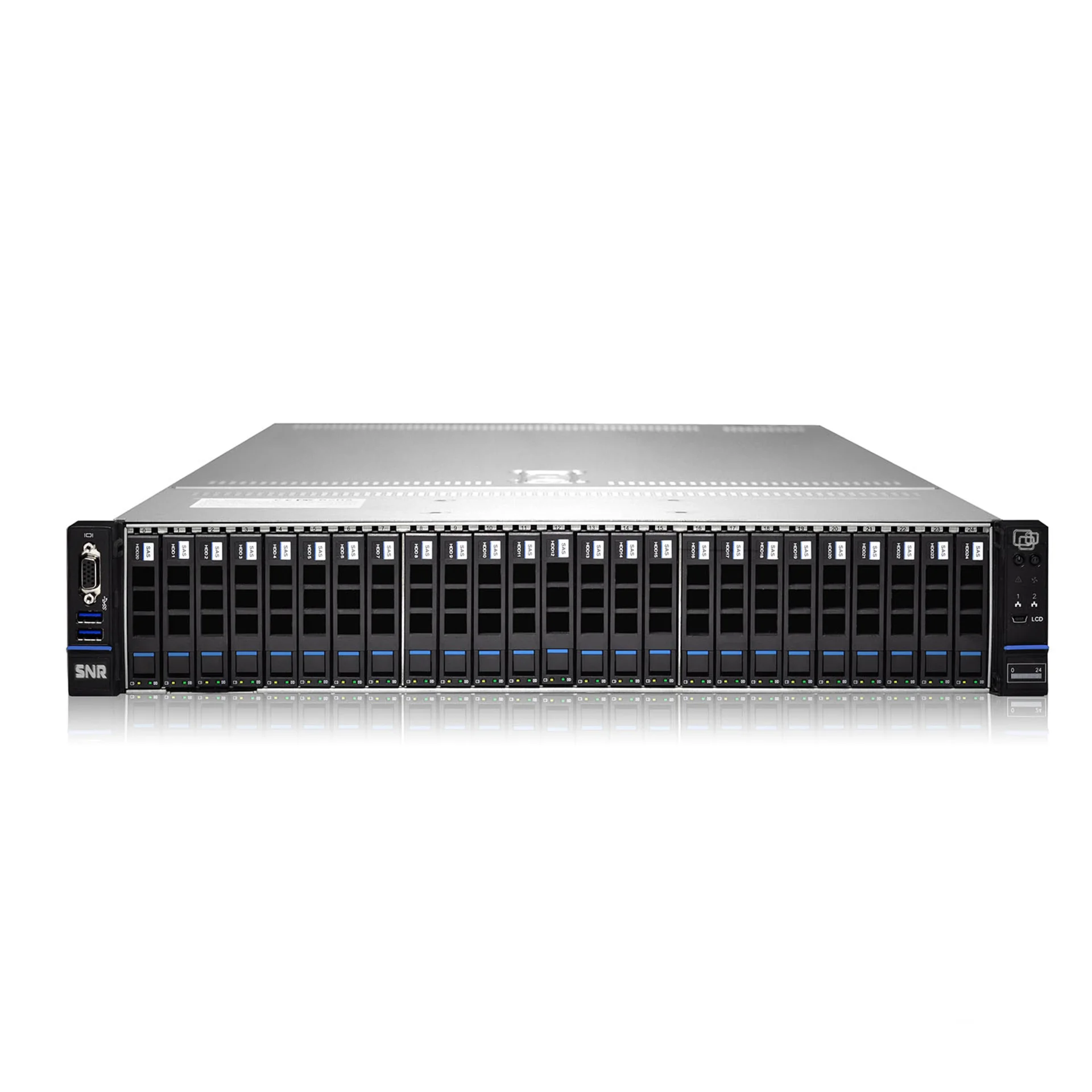 Серверная платформа SNR SR2225RS, 2xSocket3647, 24xDDR4, 25x2.5 HDD HS, 1xM.2, 2GLAN, IPMI, Redundant 2x800 Вт, 2U (SNR-SR2225RS)