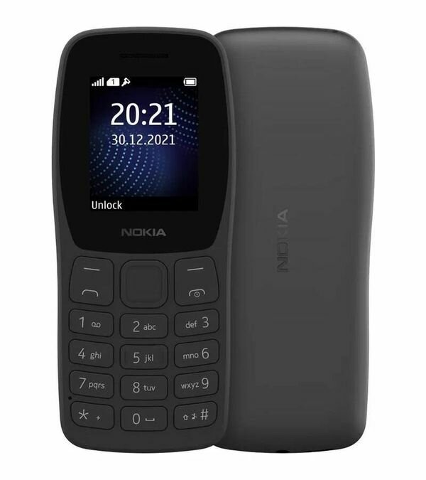 

Мобильный телефон Nokia 105 DS (2022), 1.8" 160x128 TN, 2-Sim, 800 мА·ч, micro-USB, Series 30+, темно-серый (TA-1416/SP01Z07Z1829Y), 105 DS (2022)