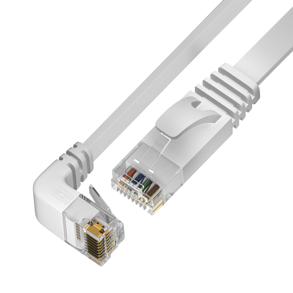 

Патч-корд UTP кат.6, 10 м, RJ45-RJ45 угловой, белый, CU, плоский, Greenconnect (GCR) PROF GCR-54634 (GCR-54634), GCR-54634