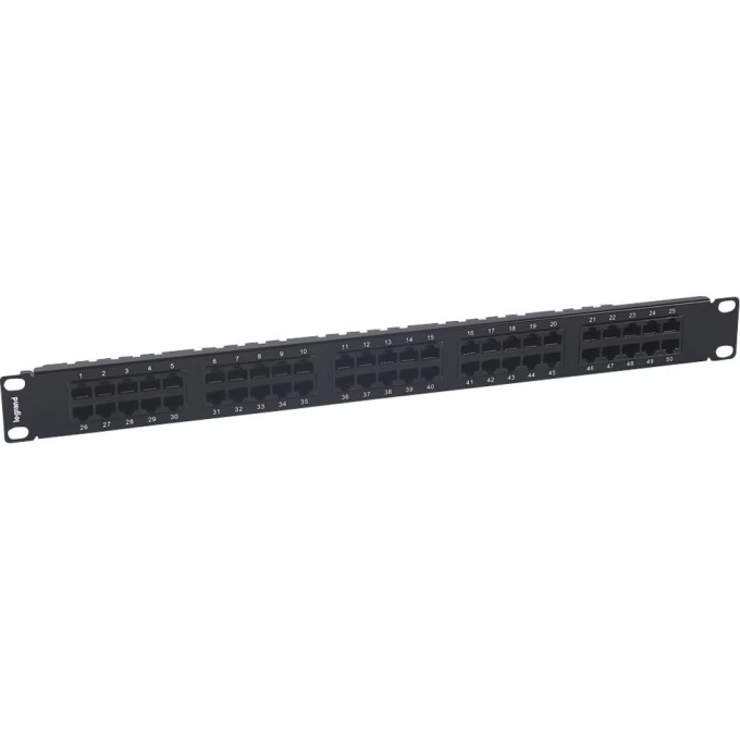 

Патч-панель в шкаф 19" 1U, неукомплектованная, порты: 50 x 110, черный, Legrand (033579)