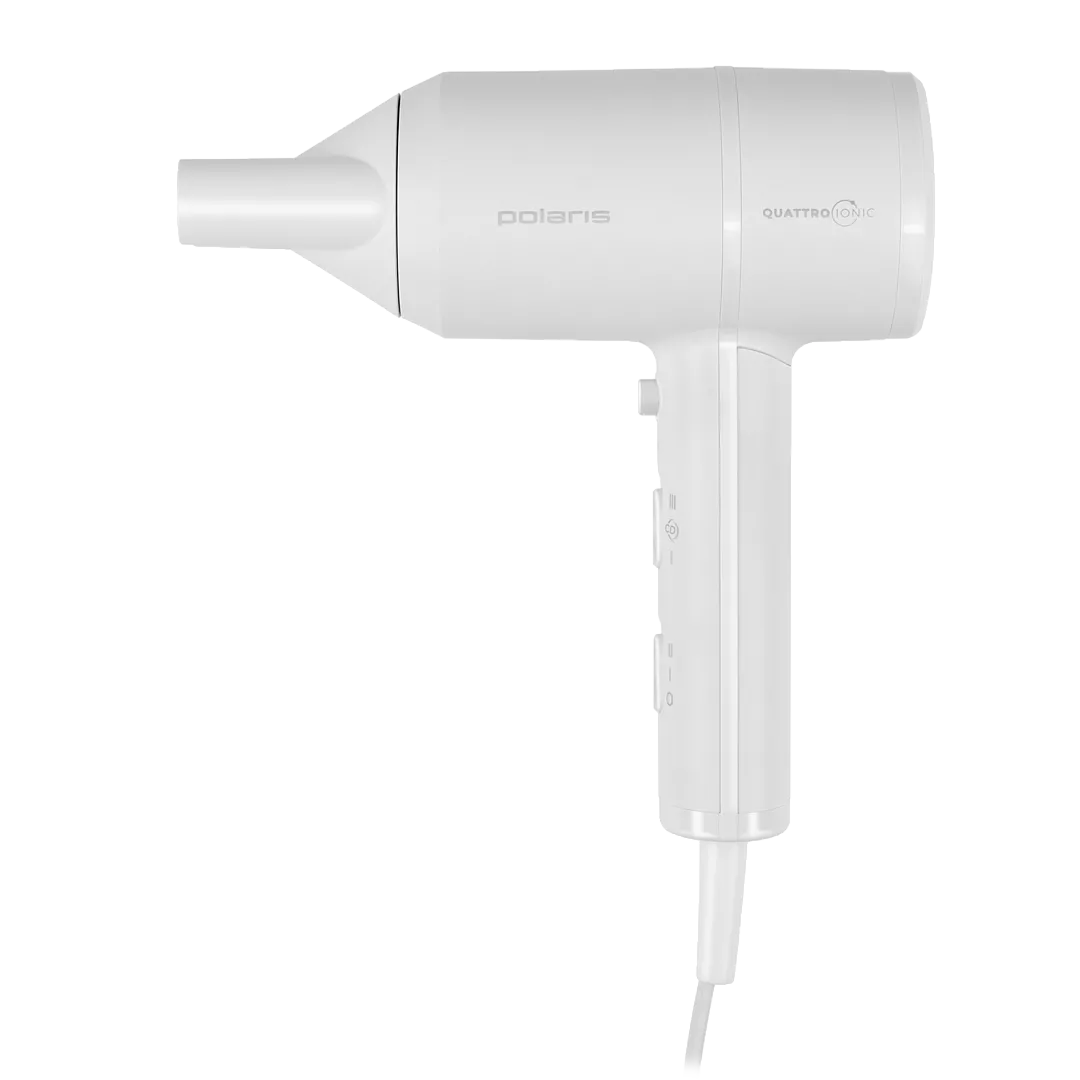 

Фен Polaris PHD 2044Ti Quattro Ionic 1.9 кВт, режимов: 3, насадок: 2, 2 концентратора, белый/серый (PHD2044Ti), PHD 2044Ti Quattro Ionic