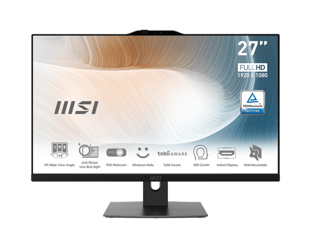 

Моноблок MSI Modern AM272P 12M-645XRU 27" 1920x1080, Intel Core i3-1215U 1.2 ГГц, 16Gb RAM, 512Gb SSD, Intel UHD Graphics, WiFi, BT, Cam, без ОС, черный, клавиатура, мышь (9S6-AF8211-645), 12M-645XRU