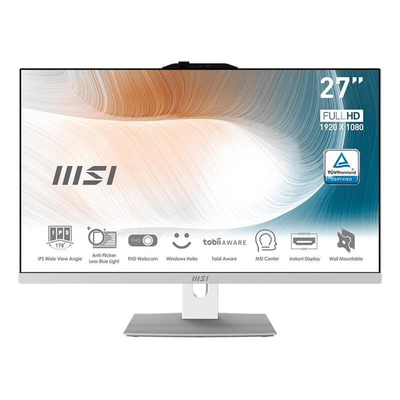 

Моноблок MSI Modern AM272P 12M-654RU 27" 1920x1080 Touch, Intel Core i7-1255U 1.7 ГГц, 32Gb RAM, 1Tb SSD, Intel Iris Xe Graphics, WiFi, BT, Cam, W11Pro, белый, клавиатура, мышь (9S6-AF8212-654), 12M-654RU