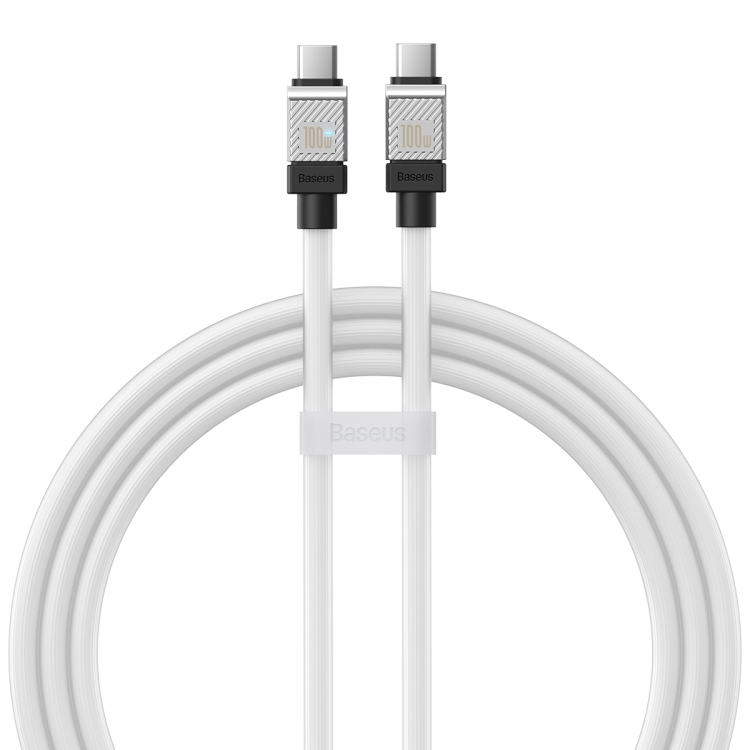 

Кабель USB Type-C-USB Type-C, быстрая зарядка, 3А, 100 Вт, 1 м, белый, Baseus CoolPlay (CAKW000202)